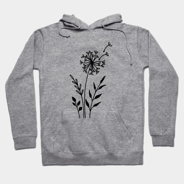 Minimalist dandelion Hoodie by Vintage Dream